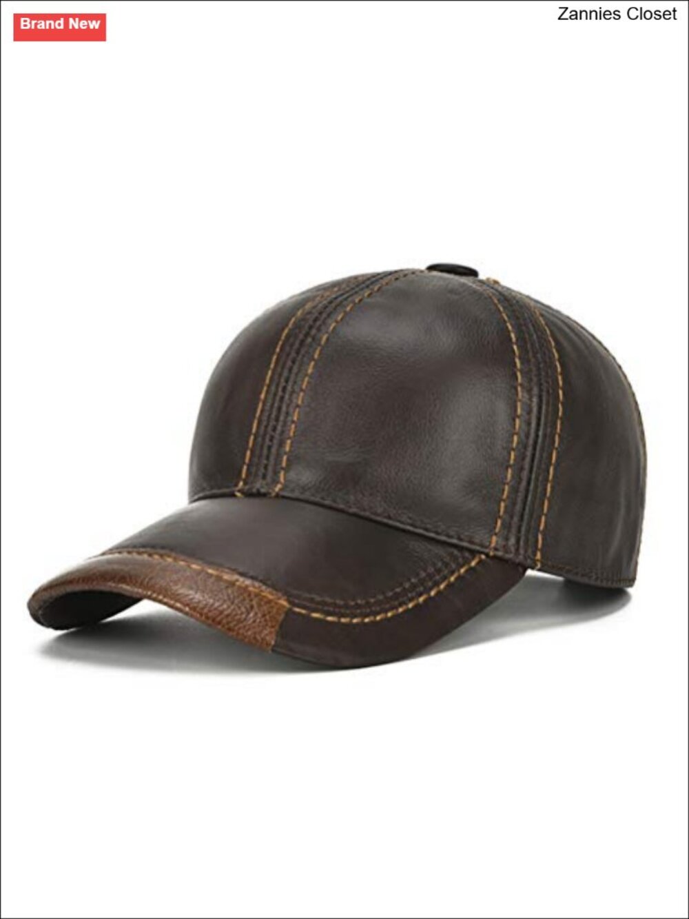 Genuine Cowhide Leather Baseball Cap Adjustable Winter Outdoor Hat
